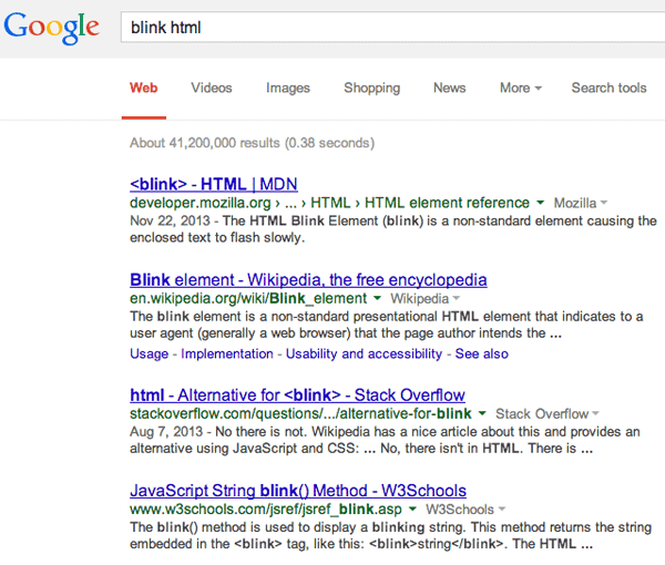 blink-html-google